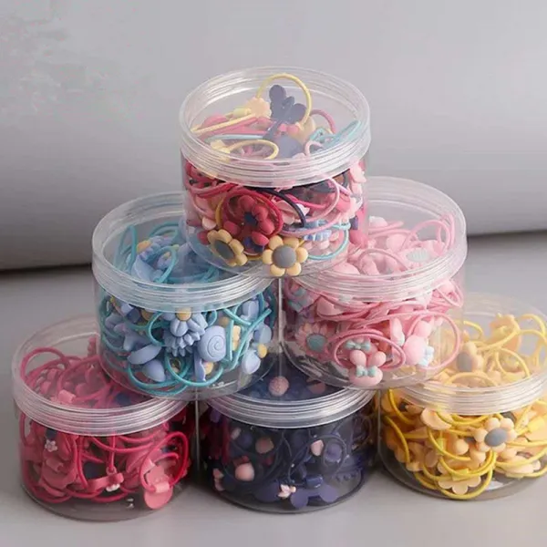 40 Pieces Of Fruit Cartoon Sweet Children's Hair Tie Rubber Band - Popopiestyle.com 