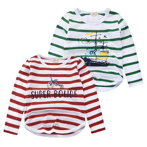 【18M-9Y】Boys Long Sleeve Striped T-shirt - Popopiestyle.com 