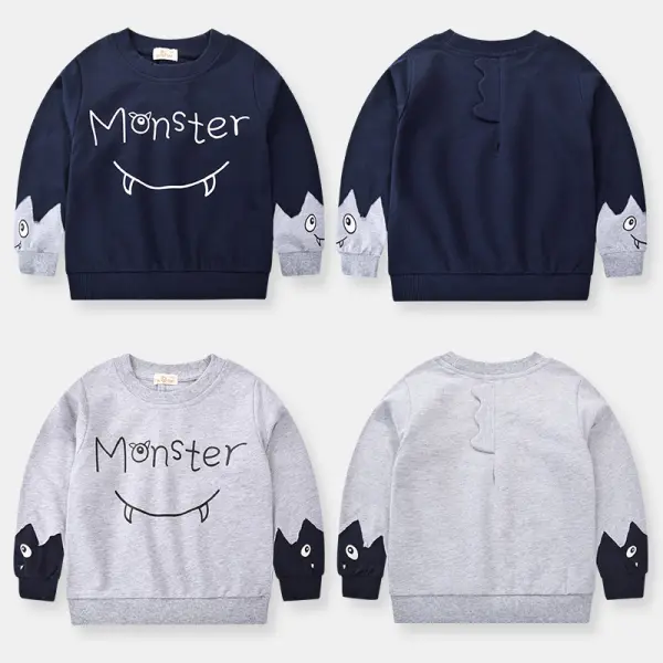 【18M-9Y】Boys Cartoon Print Pullover Sweater - Popopiestyle.com 