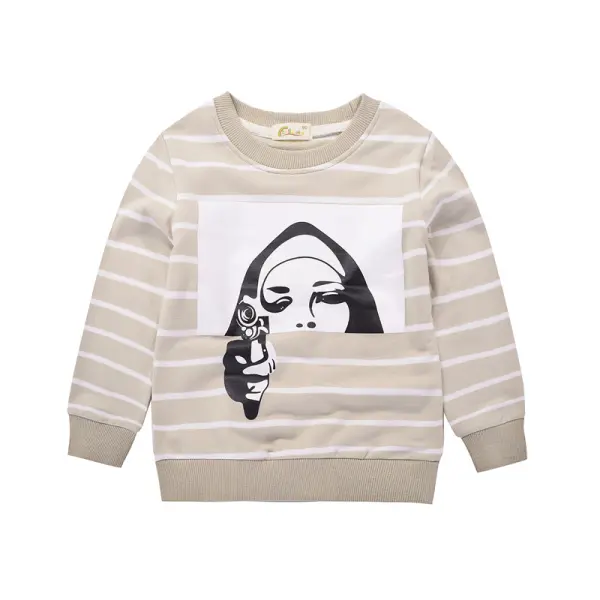 【18M-9Y】Boys Striped Pattern Print Pullover Sweatshirt - Popopiestyle.com 