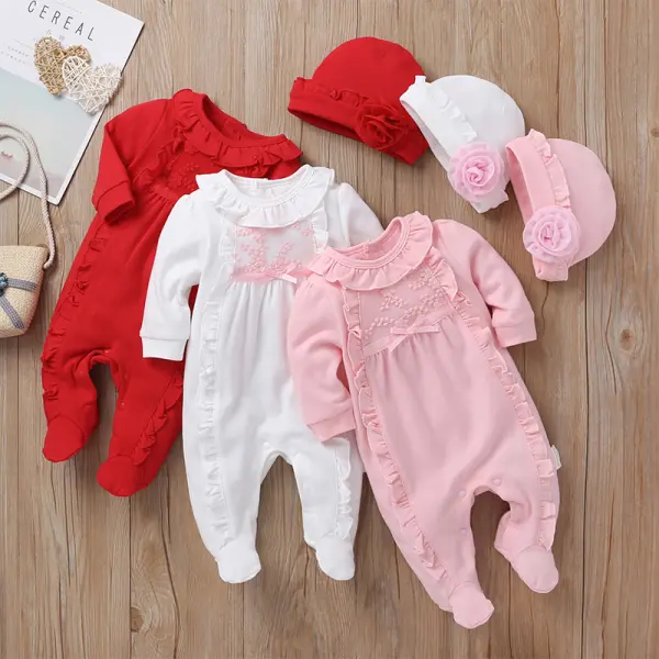 【3M-18M】Baby Girl Long-Sleeved Romper - Popopiestyle.com 