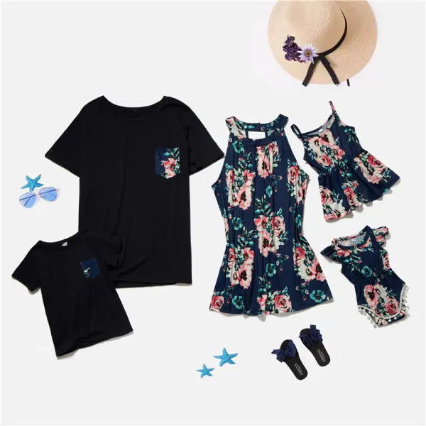 Family Printed Lace Ball Romper Tassel Family Wear - Popopiestyle.com 