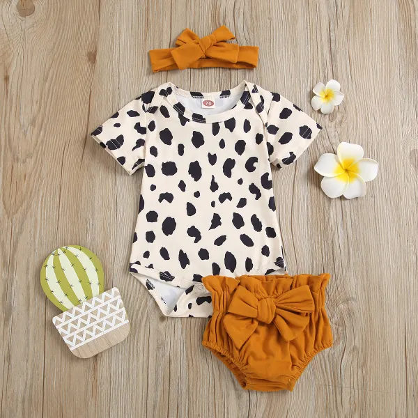 【6M-3Y】Girly Leopard Print Three-piece Set - Popopiestyle.com 