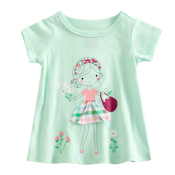 【3M-3Y】Girls Cotton Soft Short-sleeved T-shirt - Popopiestyle.com 