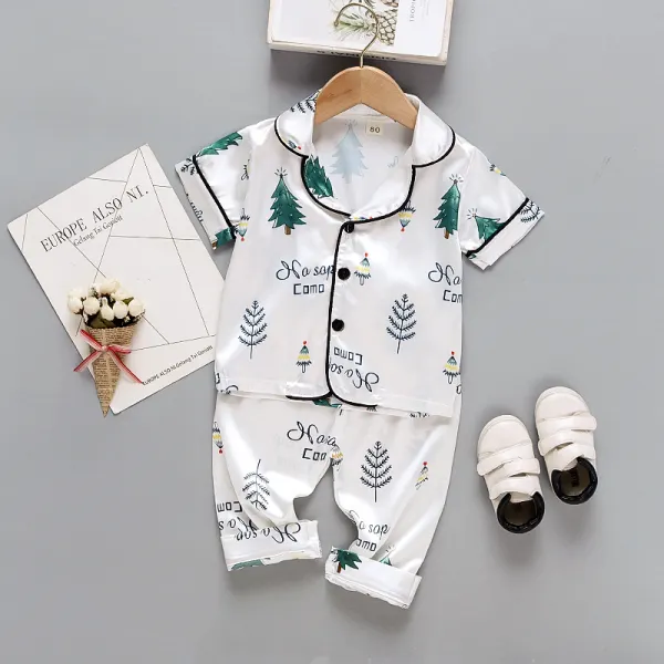 【12M-4Y】Boy's Cartoon Print Short-sleeved Top And Trousers Two-piece Suit - Popopiestyle.com 