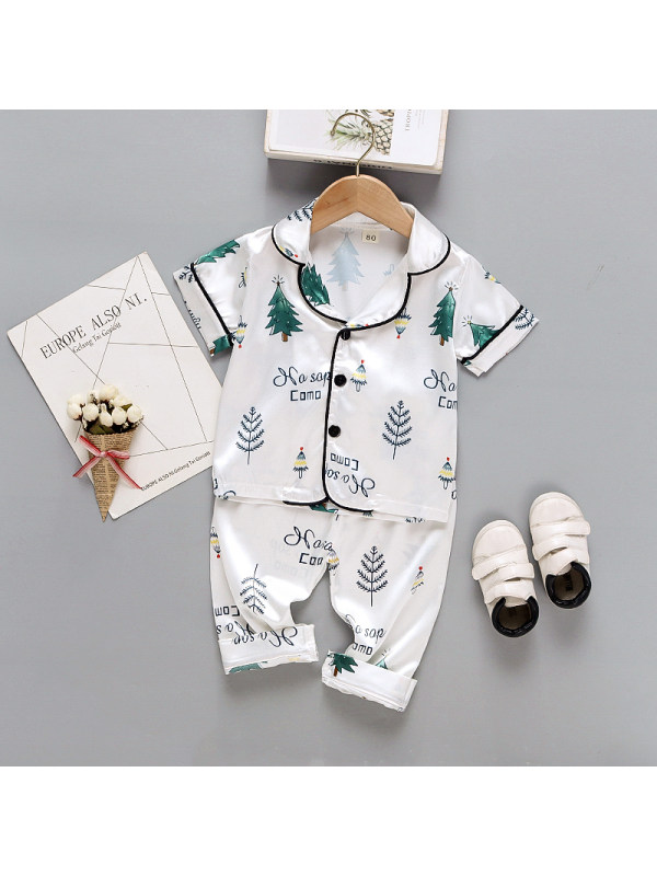 【12M-4Y】Boy's Cartoon Print Short-sleeved Top And Trousers Two-piece Suit