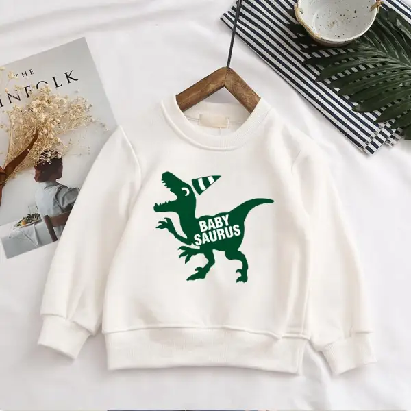 【12M-7Y】Children's Round Neck Dinosaur Casual Fashion Sweatshirt - Popopiestyle.com 