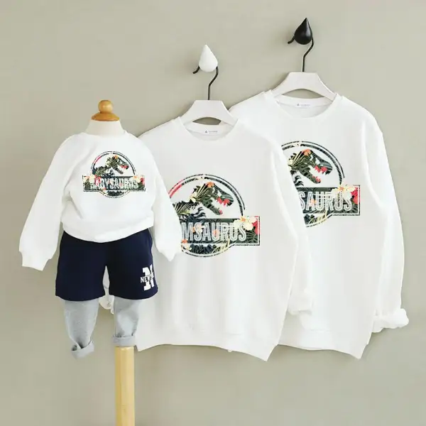 Parent-Child Dinosaur Long-Sleeved Sweatshirt - Popopiestyle.com 