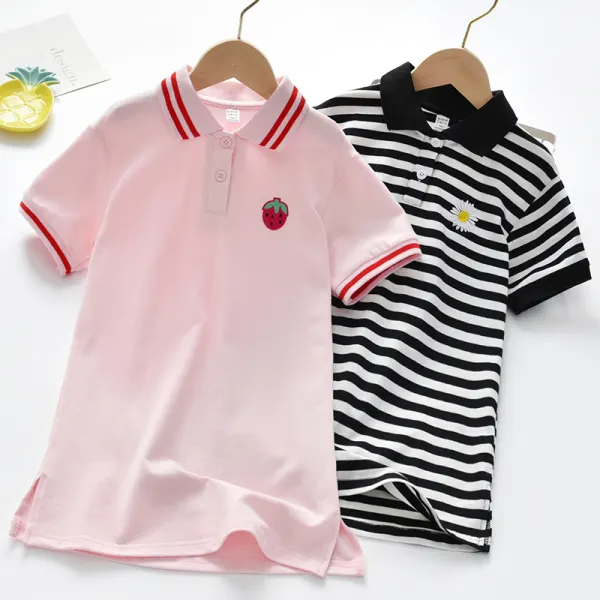 【2Y-9Y】Girls Sweet Short Sleeve Dress - Popopiestyle.com 