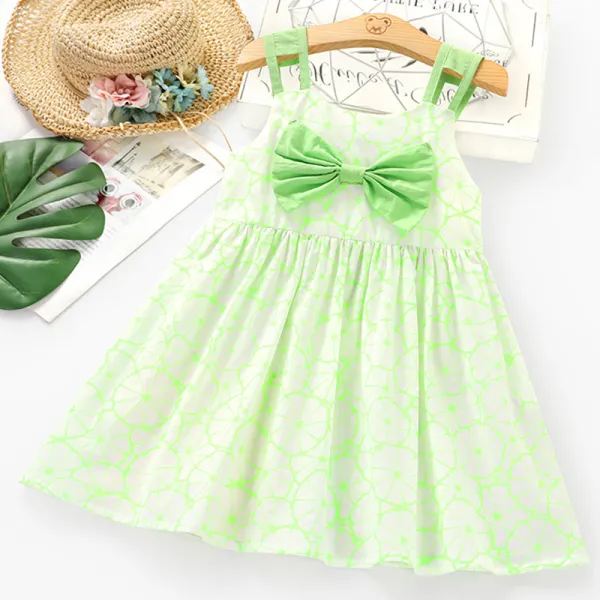 【2Y-9Y】Girls Sweet Green Sleeveless Dress - Popopiestyle.com 