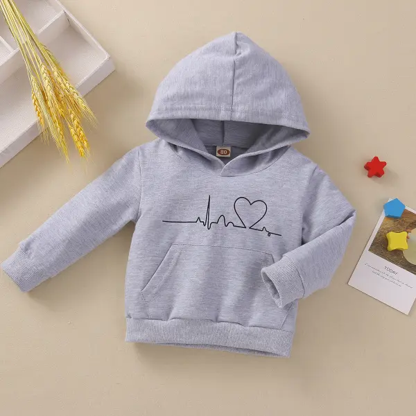 【6M-24M】Children's Hooded Cardiogram Printed Loose Sweatshirt - Popopiestyle.com 