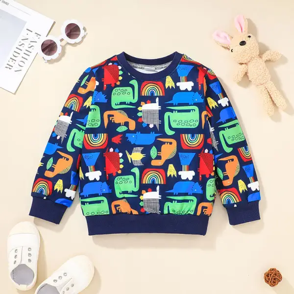 【18M-5Y】Boys And Kids Cartoon Print Long-sleeved Sweatershirt - Popopiestyle.com 