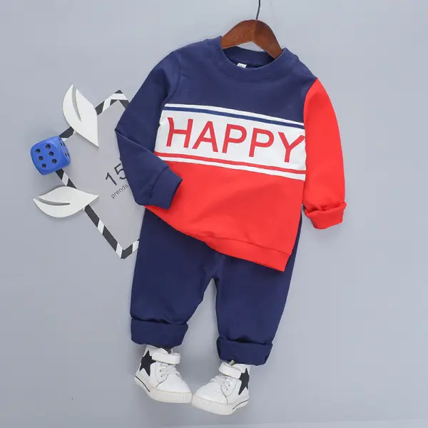 【18M-7Y】Boy Cartoon Pullover Red Letter Pants Suit - Popopiestyle.com 