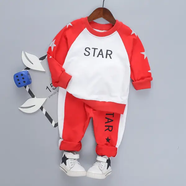 【18M-7Y】Boy's Round Neck Sports Suit - Popopiestyle.com 