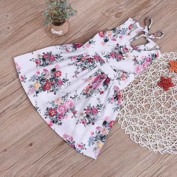 【18M-7Y】Girls' Lace Floral Sling Halter Vest Dress - Popopiestyle.com 