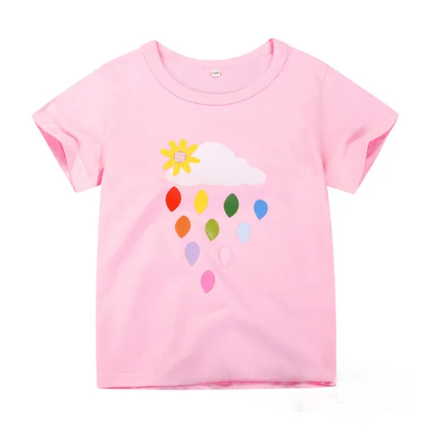 【12M-7Y】Girls Cotton Cartoon Print Short-sleeved T-shirt - Popopiestyle.com 