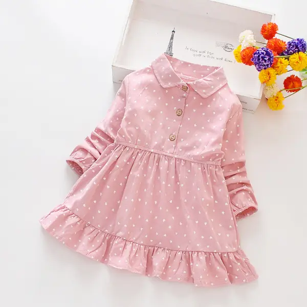 【18M-11Y】Girls' Sweet Lace Stitching Dress Only د.إ70.99 - Popopiearab.com 