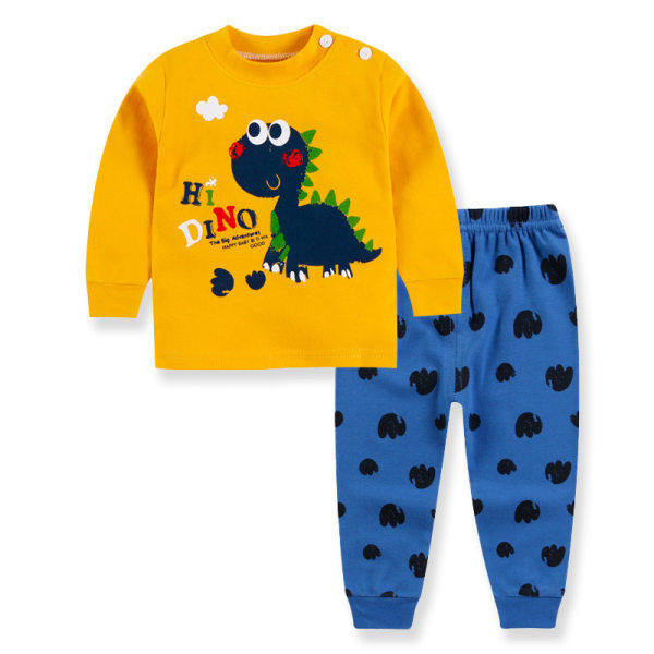 【6M-9Y】Kids Cotton Long-sleeved Pullover Trousers Home Suit ...