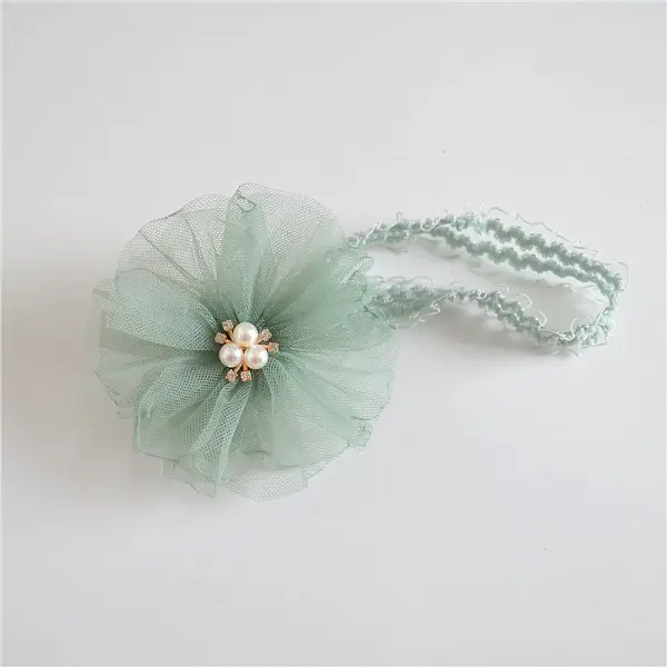 Baby Photo Decoration Mesh Lace Elastic Headband - Popopiestyle.com 