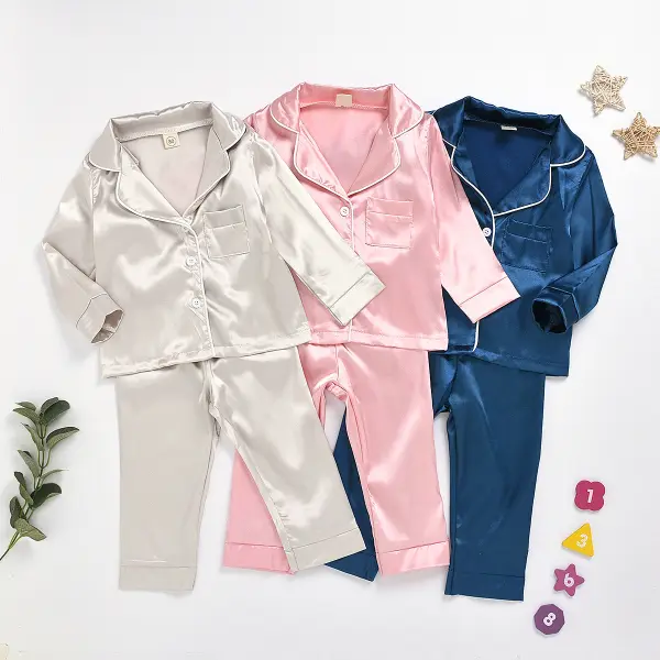 【12M-7Y】Kids Pure Cotton Silk Pajamas Set - Popopiestyle.com 