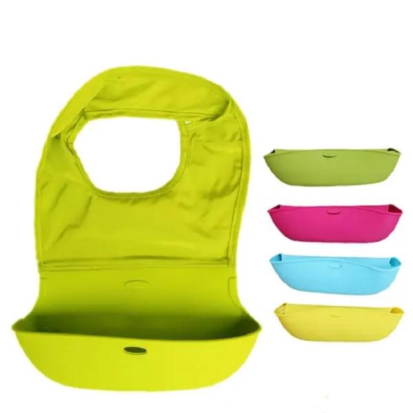 Baby Disposable Foldable Stitching Silicone Bib - Popopiestyle.com 