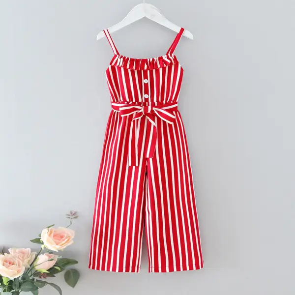 【18M-7Y】Sweet Red Striped Sling Jumpsuit - Popopiestyle.com 