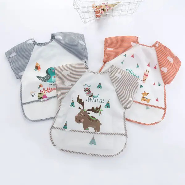 Baby Cartoon Waterproof Eating Gown Bib - Popopiestyle.com 