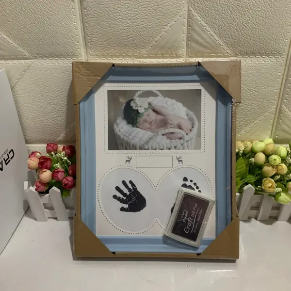 Baby Hand And Foot Print Growth Record Souvenir Photo Frame - Popopiestyle.com 