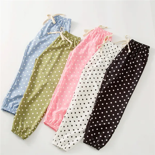 【18M-11Y】Summer Thin Anti-mosquito Casual Polka Oot Girls Pants - Popopiestyle.com 