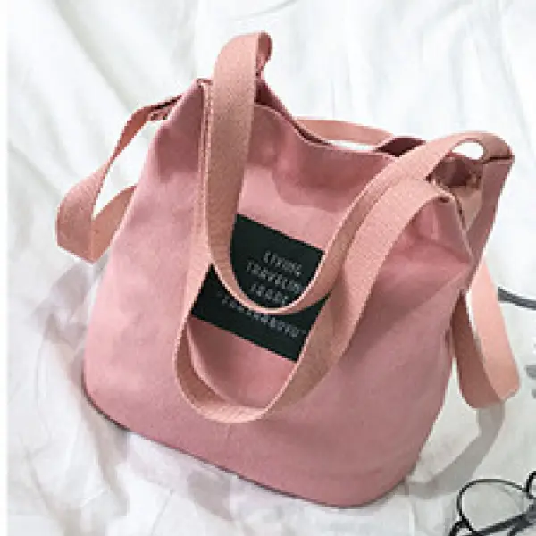 Alphabet Bucket Canvas Bag - Popopiestyle.com 