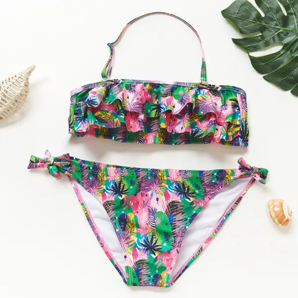 【6Y-15Y】Girls Sweet Flower Bikini - Popopiestyle.com 