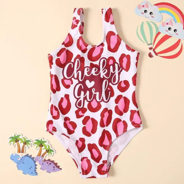 【18M-5Y】Girls Sweet Pink Leopard Print One-piece Swimsuit - Popopiestyle.com 