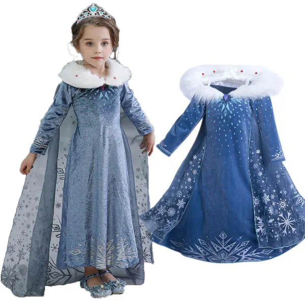 【3Y-11Y】Snowflake Print Princess Dress - Popopiestyle.com 