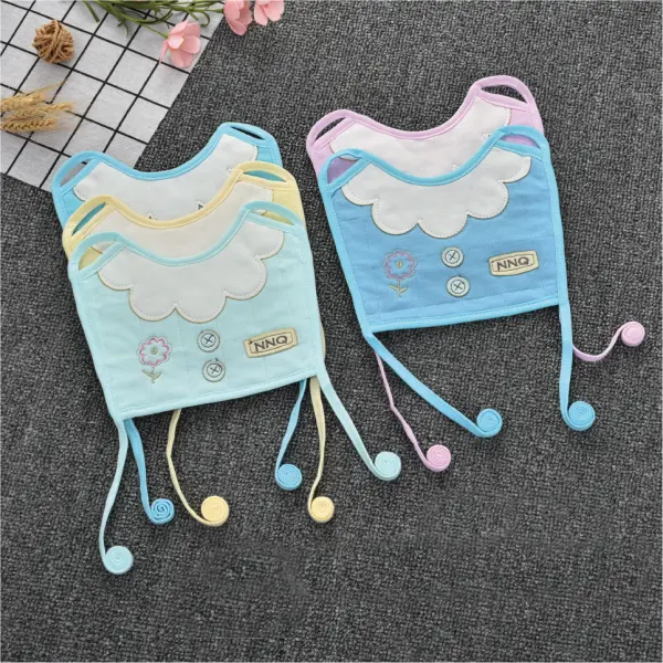 Baby Cotton Lace-up Mask Waterproof Saliva Towel Bib - Popopiestyle.com 