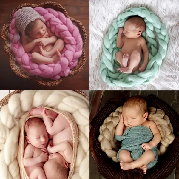 Baby Photography Props Hand-woven Twist Blanket - Popopiestyle.com 