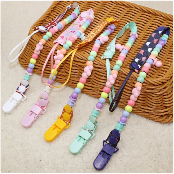 3 Pcs Baby Beaded Pacifier Clip Anti-Drop Chain - Popopiestyle.com 