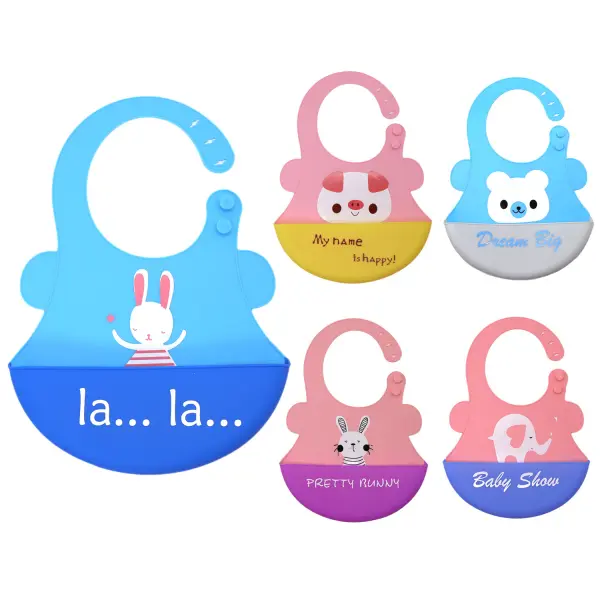 Baby Cartoon Silicone Adjustable Three-Dimensional Bib - Popopiestyle.com 