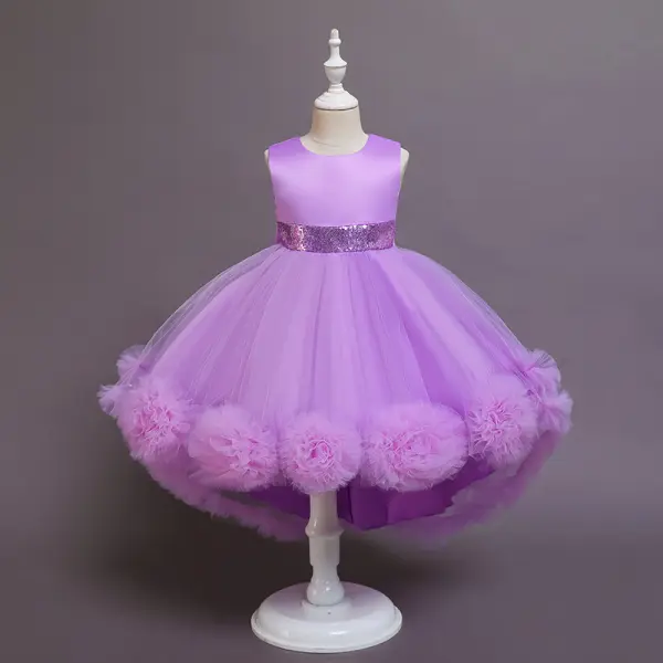 【2Y-11Y】Girls Round Sleeveless Puffy Princess Dress - Popopiestyle.com 