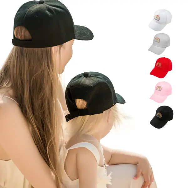 Fashion Rainbow Embroidered Mom Kids Baseball Cap - Popopiestyle.com 