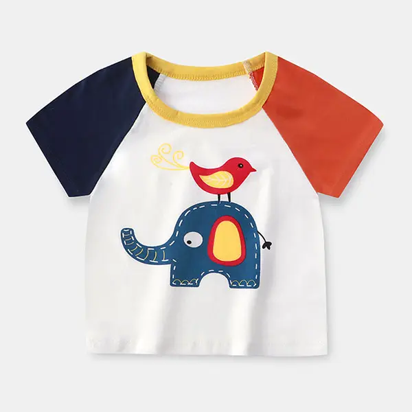 【6M-7Y】Cartoon Printed Cotton Short-sleeved T-shirt - Popopiestyle.com 