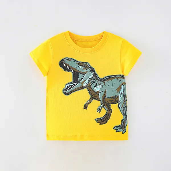 【18M-9Y】Boys Dinosaur Print Short Sleeve T-shirt - Popopiestyle.com 