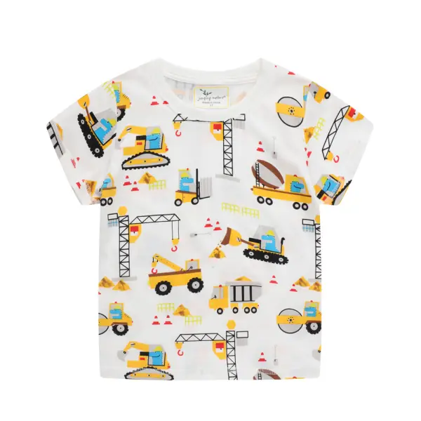 【18M-7Y】Boys Cartoon Print Short Sleeve T-shirt - Popopiestyle.com 