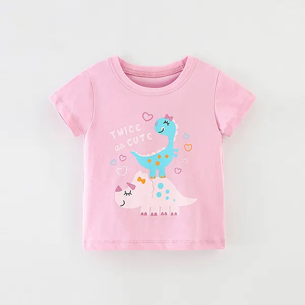 【18M-9Y】Girls Cartoon Print Short Sleeve T-shirt - Popopiestyle.com 