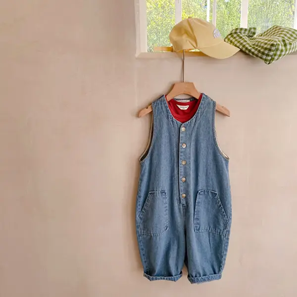 【12M-11Y】Boys Denim Overalls - Popopiestyle.com 