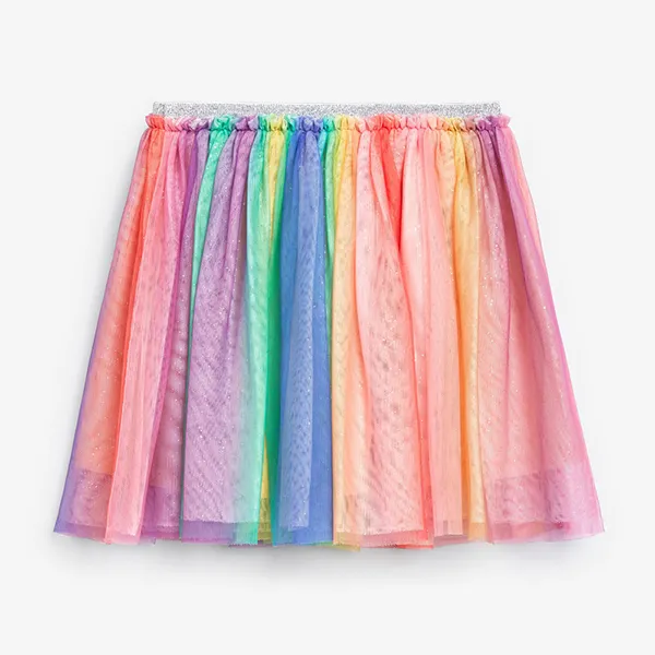 Girls Bust Rainbow Mesh Skirt - Popopiestyle.com 