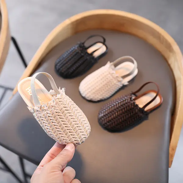 Girls Non-slip Woven Sandals - Popopiestyle.com 