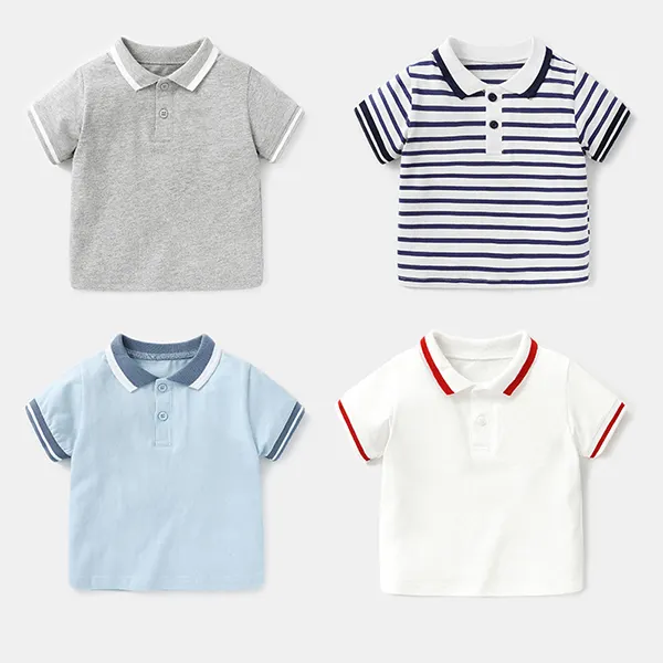 【6M-4Y】Baby Boy Lapel Short-sleeved Polo Shirt - Popopiestyle.com 