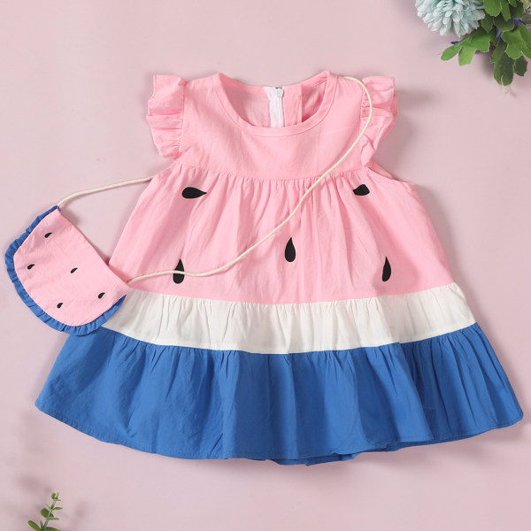 90 1cm バッグ付きスイカ柄ワンピース Popopiekids Com 90 1cm バッグ付きスイカ柄ワンピース Popopiekids Com