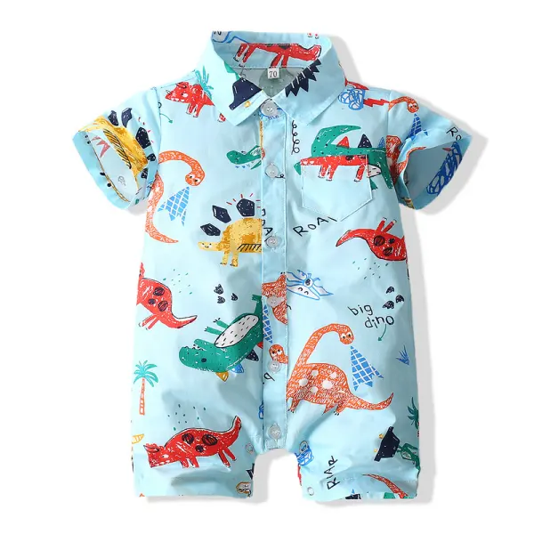 【6M-3Y】Baby Cartoon Dinosaur Romper - Popopiestyle.com 