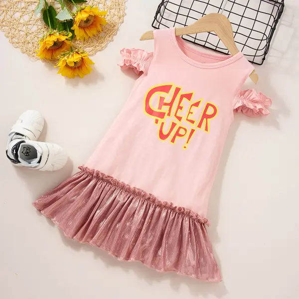 【18M-7Y】Sweet Letter Print Pink Dress - Popopiestyle.com 